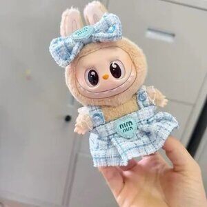 Labubu Have a Seat Designer Clothing Outfit Dress Blue Monsters Doll Plush Toy